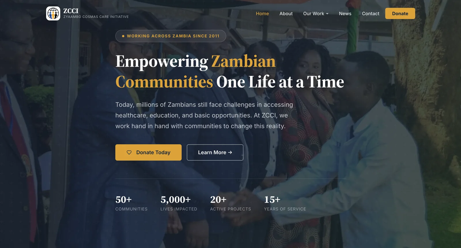 ZCCI homepage — empowering Zambian communities across health, education and community development.